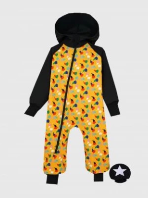Zdjęcie produktu Waterproof Softshell Overall Comfy Black And Yellow Tulips Jumpsuit iELM