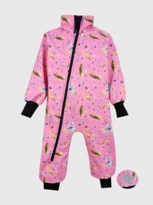 Zdjęcie produktu Waterproof Softshell Overall Comfy Flowers And Feathers Pink Bodysuit iELM