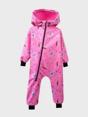 Zdjęcie produktu Waterproof Softshell Overall Comfy Flowers And Feathers Pink Jumpsuit iELM