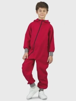 Zdjęcie produktu Waterproof Softshell Overall Comfy Intense Red Striped Cuffs Jumpsuit iELM