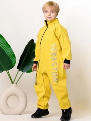 Zdjęcie produktu Waterproof Softshell Overall Comfy Mustard Yellow Bodysuit iELM