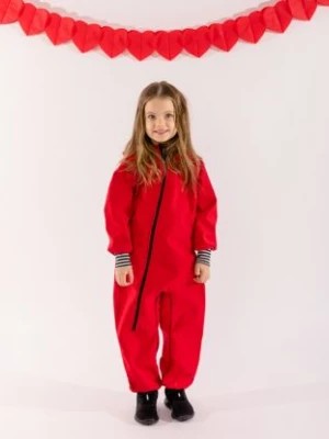 Zdjęcie produktu Waterproof Softshell Overall Comfy Red Striped Black/White Cuffs Jumpsuit iELM
