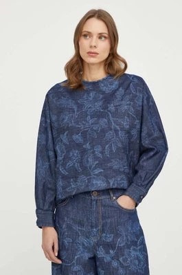Zdjęcie produktu Weekend Max Mara bluzka jeansowa damska kolor granatowy wzorzysta 2415111081600