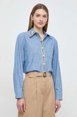 Zdjęcie produktu Weekend Max Mara koszula bawełniana damska kolor niebieski regular z kołnierzykiem klasycznym 2415111091600