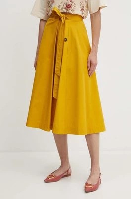 Zdjęcie produktu Weekend Max Mara spódnica bawełniana kolor żółty midi rozkloszowana 2415101023600