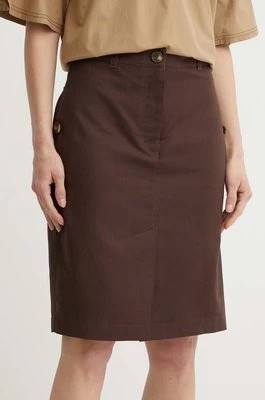 Zdjęcie produktu Weekend Max Mara spódnica z domieszką lnu kolor brązowy mini ołówkowa 2415101013600