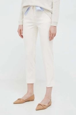 Zdjęcie produktu Weekend Max Mara spodnie damskie kolor beżowy fason cygaretki high waist 2415131031600
