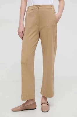 Zdjęcie produktu Weekend Max Mara spodnie damskie kolor beżowy proste high waist 2415781021600