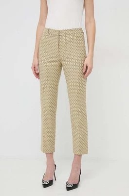 Zdjęcie produktu Weekend Max Mara spodnie damskie kolor żółty fason cygaretki high waist 2415131041600
