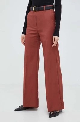 Zdjęcie produktu Weekend Max Mara spodnie wełniane kolor czerwony dzwony high waist 2415131081600