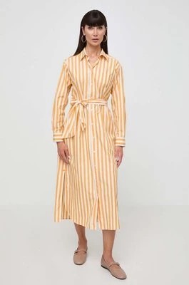 Zdjęcie produktu Weekend Max Mara sukienka bawełniana kolor pomarańczowy midi prosta 2415221142600