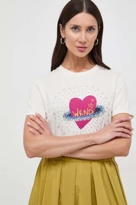 Zdjęcie produktu Weekend Max Mara t-shirt bawełniany damski kolor beżowy 2415971061600