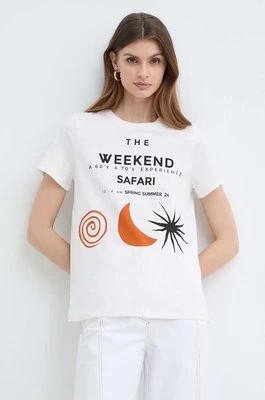 Zdjęcie produktu Weekend Max Mara t-shirt bawełniany damski kolor beżowy 2415971052600