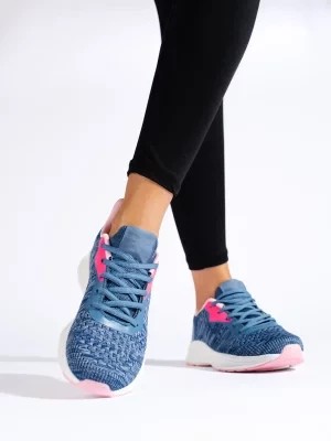Zdjęcie produktu Wiązane buty sportowe damskie niebieskie Shelvt
