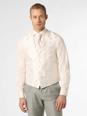 Zdjęcie produktu Wilvorst Męska kamizelka od garnituru modułowego Mężczyźni Regular Fit Sztuczne włókno biały wzorzysty,