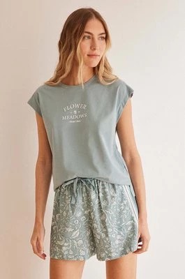 Zdjęcie produktu women'secret piżama bawełniana kolor niebieski bawełniana