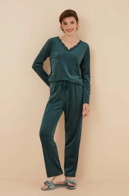 Zdjęcie produktu women'secret piżama SOFT TOUCH FRANCHISEE damska kolor zielony koronkowa 3596066