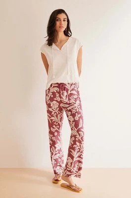 Zdjęcie produktu women'secret spodnie piżamowe MIX AND MATCH ORIGINS damskie kolor bordowy 3707215