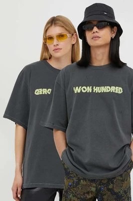 Zdjęcie produktu Won Hundred t-shirt bawełniany kolor szary z nadrukiem