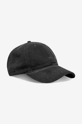 Zdjęcie produktu Wood Wood czapka z daszkiem sztruksowa Low profile corduroy cap kolor czarny gładka 12130810.9016