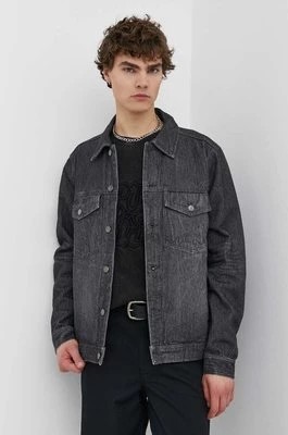 Zdjęcie produktu Wood Wood kurtka jeansowa Ivan Denim męska kolor czarny przejściowa 12315107.7051
