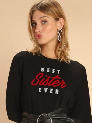 Zdjęcie produktu WOOOP Bluza "Best Sister" w kolorze czarnym rozmiar: XL