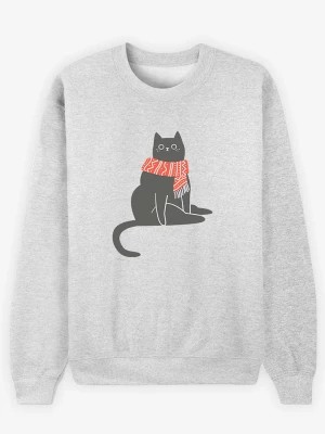Zdjęcie produktu WOOOP Bluza "Cold Cat" w kolorze jasnoszarym ze wzorem rozmiar: M