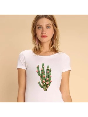 Zdjęcie produktu WOOOP Koszulka "Cactus and roses" w kolorze białym rozmiar: XL