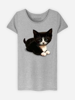 Zdjęcie produktu WOOOP Koszulka "Cute Cat " w kolorze szarym rozmiar: S