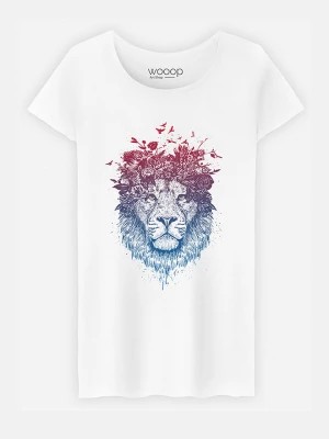 Zdjęcie produktu WOOOP Koszulka "Floral Lion" w kolorze białym rozmiar: M