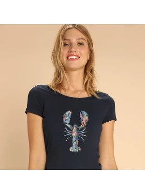 Zdjęcie produktu WOOOP Koszulka "Floral lobster" w kolorze granatowym rozmiar: L