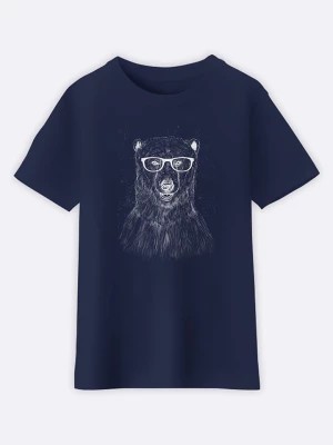 Zdjęcie produktu WOOOP Koszulka "Geek bear" w kolorze granatowym rozmiar: 116