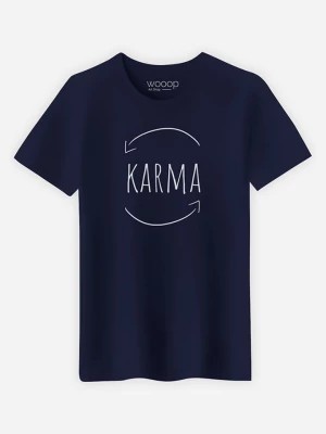 Zdjęcie produktu WOOOP Koszulka "Karma" w kolorze granatowym rozmiar: M