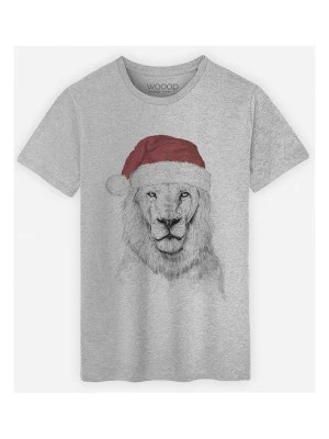 Zdjęcie produktu WOOOP Koszulka "Santa Lion" w kolorze szarym rozmiar: L