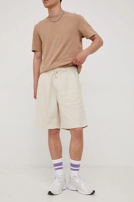 Zdjęcie produktu Wrangler szorty z domieszką lnu męskie kolor beżowy