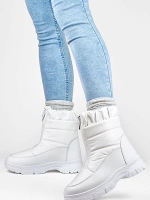 Zdjęcie produktu Wygodne ocieplane buty damskie białe śniegowce wodoodporne Merg