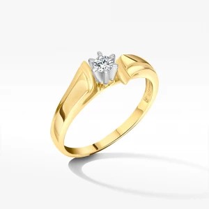 Zdjęcie produktu Wyśmienity złoty pierścionek z brylantem