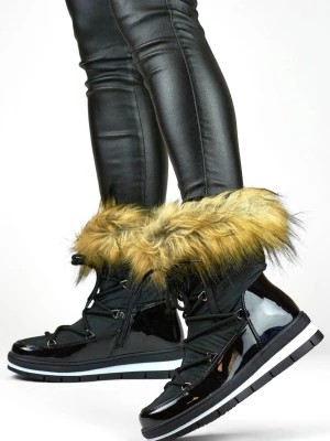Zdjęcie produktu Wysokie buty zimowe damskie śniegowce z futerkiem Merg