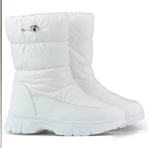 Zdjęcie produktu Wysokie buty zimowe damskie ze ściągaczem śniegowce białe Inna marka