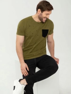 Zdjęcie produktu Wzorzysta koszulka męska z kieszonką T-DISC Volcano