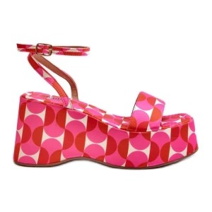 Zdjęcie produktu Wzorzyste Sandały Na Platformie I Koturnie Fuksja Wiandia różowe Inna marka