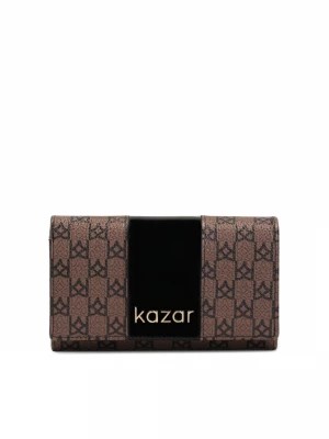 Zdjęcie produktu Wzorzysty portfel przyozdobiony lakierowaną skórą Kazar