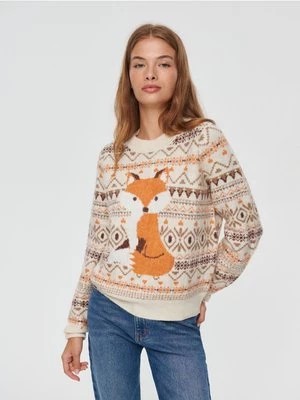 Zdjęcie produktu Wzorzysty sweter z liskiem House