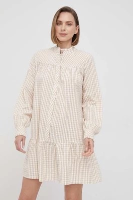 Zdjęcie produktu Y.A.S sukienka bawełniana kolor beżowy mini rozkloszowana