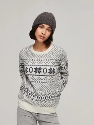 Zdjęcie produktu Żakardowy sweter we wzory biało-czarny House