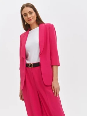 Zdjęcie produktu Dłuższy różowy żakiet damski z rękawem 3/4 TOP SECRET