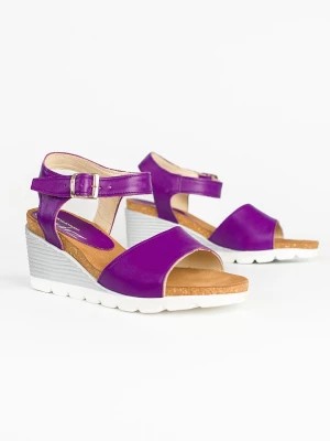 Zdjęcie produktu Zapato Skórzane sandały w kolorze fioletowym na koturnie rozmiar: 37