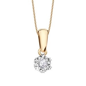 Zdjęcie produktu Zawieszka z dwukolorowego złota z diamentem Biżuteria YES