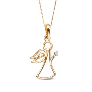 Zdjęcie produktu Zawieszka złota z cyrkoniami - anioł Biżuteria YES