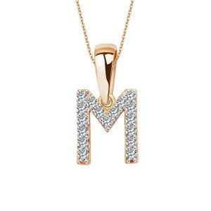 Zdjęcie produktu Zawieszka złota z cyrkoniami - litera M Biżuteria YES